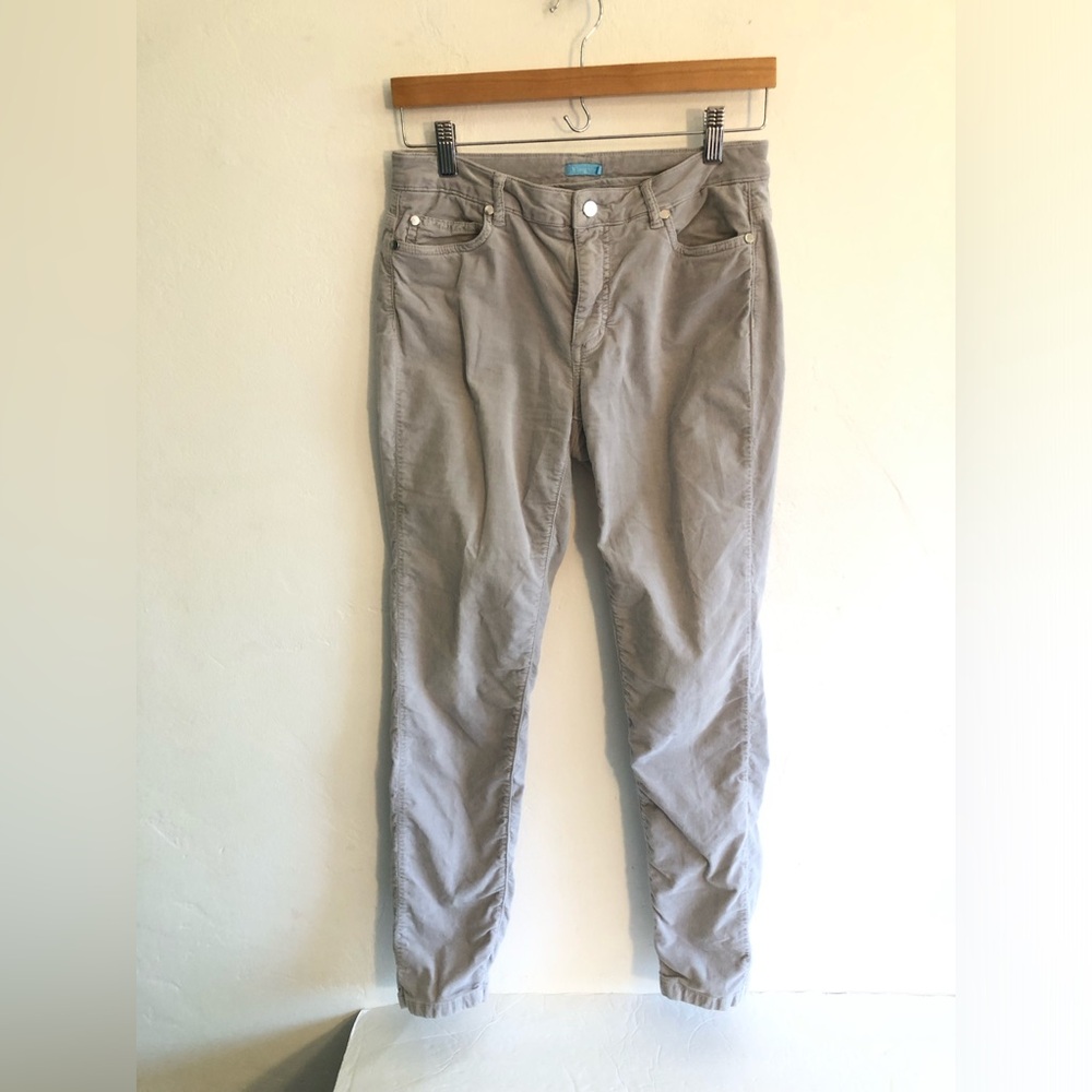 J McLaughlin Pants Womens Size 4 Light Gray Soft Ruched Lower Leg